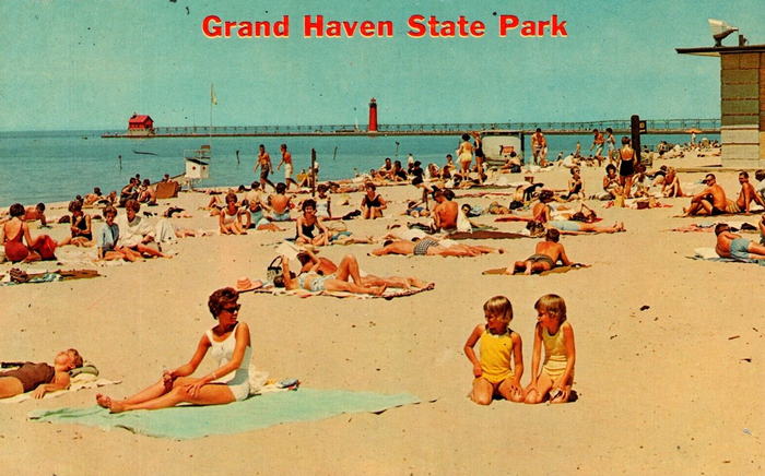 Grand Haven State Park - Old Postcard